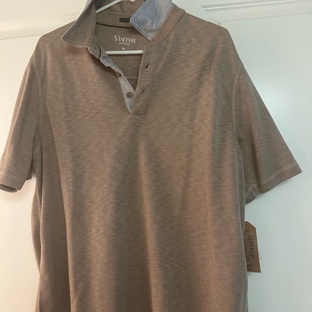Visitor Men's XL Tan Polo Shirt